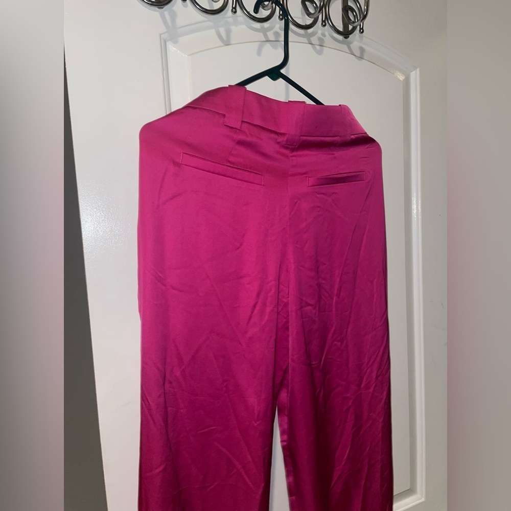 New! A.L.C. Flynn High-Waisted Pleated Trousers 💕 size 0 NWT! Disco Pink 🪩 - Picture 11 of 13
